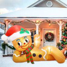 10FT Christmas Inflatable Outdoor Decoration, Christmas Inflatables Gingerbread Man Christmas Blow Ups, Christmas
