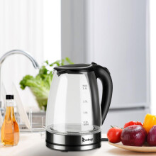 Electric Glass Kettle 1.8L Fast Boil for Winter Hot Drinks Office Home Clear 1PCS
