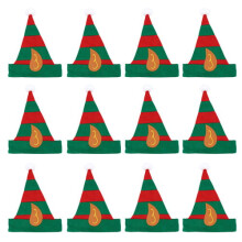 Elf Hat with Ears Childrens Christmas Fancy Dress - Pack of 12