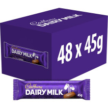 Cadbury Dairy Milk Chocolate Bar, 45 g (Pack of 48)