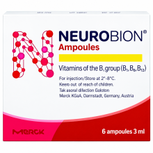 Neurobion B-Complex Ampoules 6 × 3ml | Vitamin B1 B6 B12 Injection | B-Complex Vitamins | Nerve Health Support | Vitamin Supplement