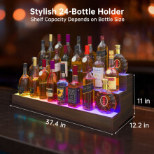 HOMAIRE LED Liquor Bottle Display Shelf Walnut