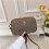 (Dark brown) Retro presbyopia camera bag horizontal printed small square bag 1