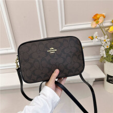 (Black brown) Retro presbyopia camera bag horizontal printed small square bag