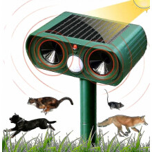 ¡Novedad 2026! Repelente ultrasónico solar para gatos, repelente para gatos de exterior con sensibilidad y frecuencia ajustables. Repel