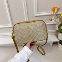 (Brown) Retro presbyopia camera bag horizontal printed small square bag