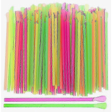 Reusable Plastic Spoon Straws compatible with Slushies, 400pcs Bulk Set