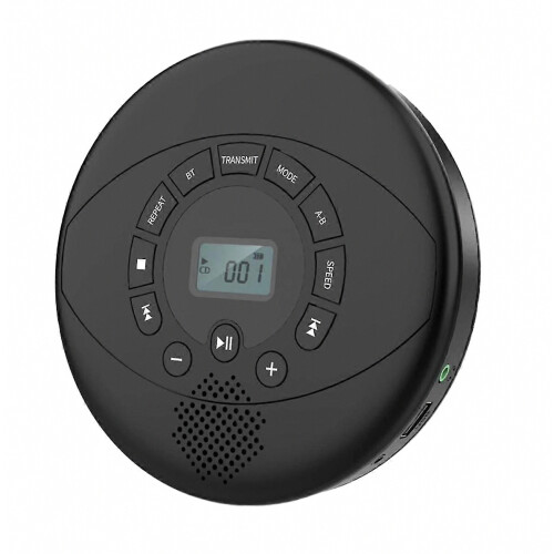 Lecteur CD portable Bluetooth, haut-parleur intégré, rechargeable, interface USB AUX