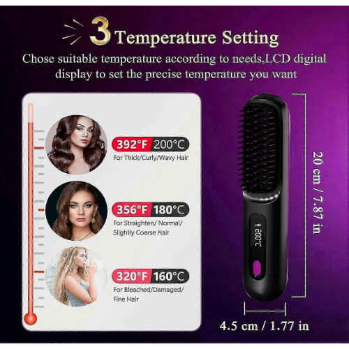 Numoya Go Brush Pro, Φορητή Βούρτσα Ισιώματος Μαλλιών Numoya Gobrush Pro 2025 Ασύρματη Ισιω 1