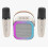 Μηχανή Καραόκε Bluetooth με 2 ασύρματα μικρόφωνα, φώτα LED και φορητό σχεδιασμ 1
