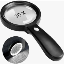 Loupe 2025 avec éclairage intégré, loupe de poche 10X à 12 LED pour la dégénérescence maculaire, la lecture chez les personnes âgées, l