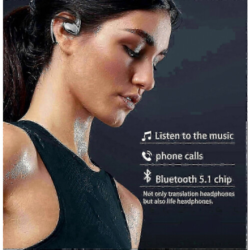 Talkbuds Translator, Qinux Talkbuds, ακουστικά μεταφραστή με Bluetooth και εφαρμογή (μαύρο) 1
