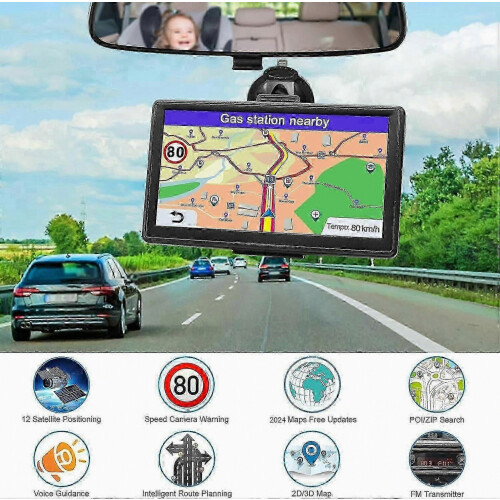 GPS αυτοκινήτου - 7 ιντσών, δωρεάν ενημερώσεις χαρτών εφ' όρου ζωής, κάμερες, 1