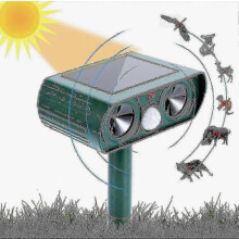 Repelente ultrasónico de animales con energía solar y sensor de movimiento, a prueba de intemperie para plagas en jardines_1