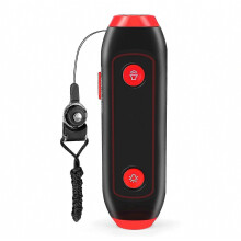 Sifflet électronique multifonction avec lampe SOS, lampe torche et cordon - Rouge