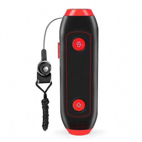Multi-Use Electronic Whistle with SOS Light, Flashlight, and Lanyard - Red w