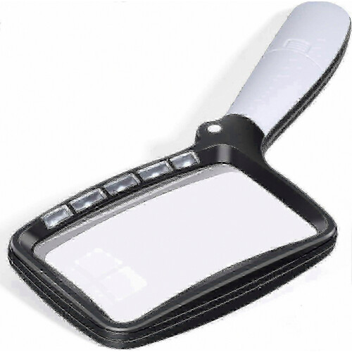 Rectangular Magnifying Glass With Light Magnifier Large Foldable Handheld 5 Led, 2 Dimming Modes -NEW