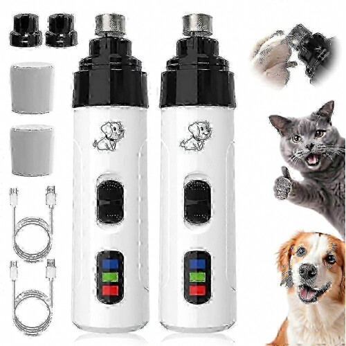 Σετ 2 τεμαχίων Heusom Silent Groom Pro USB Nail Grinder, Κόφτες νυχιών σκύλου για αθόρυβη κα