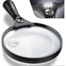Loupe de poche extra large à LED avec éclairage - Objectif zoom 2x, 4x et 25x - Légère et incassable - NEUVE