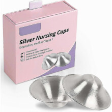 925 Sterling Silver Breastfeeding Cups & Nipple Shields Bundle, Essential Nursing Essentials for Newborns, JP Nipple Protectors & Pads