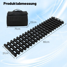 Paquete de 2 alfombrillas de tracción de neumáticos con bolsa de ayuda a la tracción de emergencia, color negro, 82 x 21 x 2,8 cm