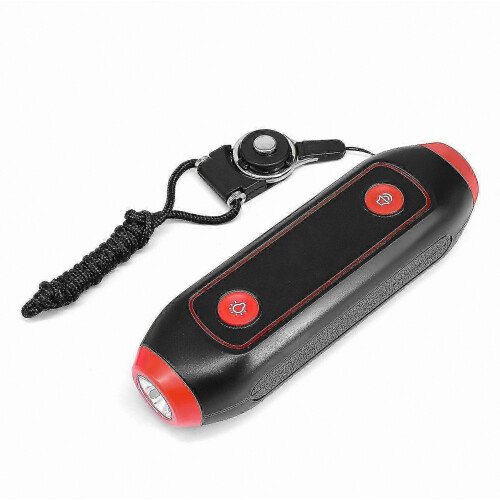 Multi-Use Electronic Whistle with SOS Light, Flashlight, and Lanyard - Red w 1