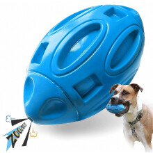 Jouets pour chiens à mâcher agressifs : balle à mâcher en caoutchouc avec couineur, presque indestructible, pour chiens de races moyenn