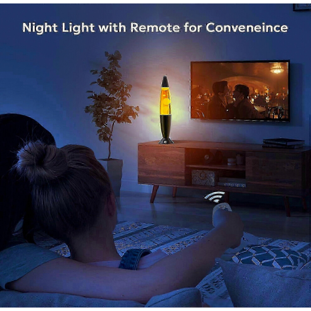 Remote-Controlled 17 Color LED Lava Lamp, Calming Liquid Motion Night ...