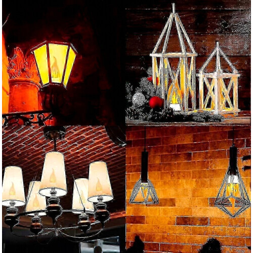 E14 Flame Effect LED Bulb 3W Decorative Flickering Light With 3 Lighting Modes Dimmable Vintage Style 4 Pack BF6 2