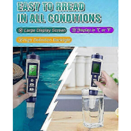 Water Quality Test Pen, Dual Parameter Detection, 0-14PH/0-20000PPM, Home Water Quality Testing 1