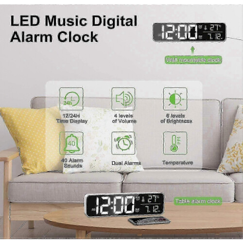 Ψηφιακό Ξυπνητήρι με Ψηφιακό Καθρέφτη LED, Μεγάλη Οθόνη, Λειτουργία Ημερομ 1