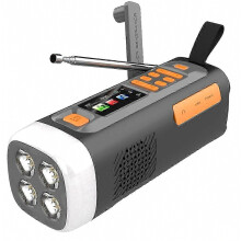 4500mAh Emergency FM/ Bluetooth Radio USB/Solar/Hand Crank Dynamo 3-Way Power Supply compatible with Outdoor Camping