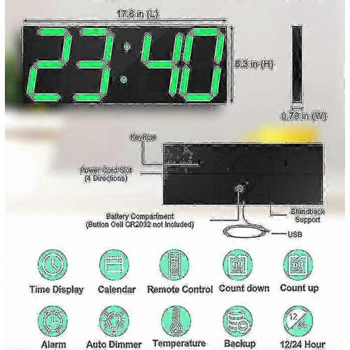Digital LED Wall Clock with Large Display, Easy to Read Numbers for Home Office Use 1