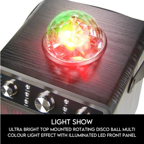 Karaoke Machine 2 Wireless Microphones & Disco Light. Mr Entertainer Moonbox 2