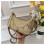(Khaki) Presbyopic print meniscus armpit bag Decorative chain bag 1