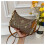 (Brown) Presbyopic print meniscus armpit bag Decorative chain bag 1