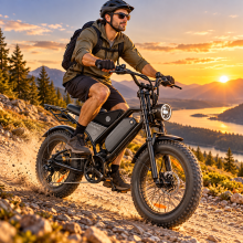 DK400 1200W Electric Mountain Bike for Adults, 20" Fat Tyres, Shimano 7-Speed, Full Suspension