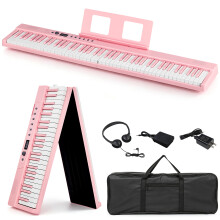 88 Key Folding Piano Semi-Weighted Standard Keyboards Digital Piano with MIDI Bluetooth, Handbag，Headphone，for Piano Lover