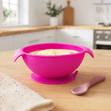 Callowesse Single Baby Silicone Suction Bowl Pink