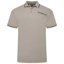 (5XL, Laurel Oak) Kam Mens Big & Tall Dobby Pique Tipped Short Sleeve Polo Shirt