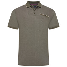 (5XL, Olive) Kam Mens Big & Tall Dobby Pique Tipped Short Sleeve Polo Shirt