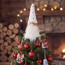 Lighted Christmas Tree Topper Gnome Decoration