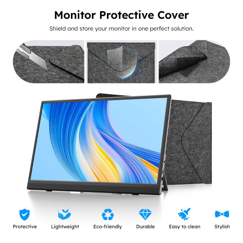 Dopesplay Portable Monitor 15.6", Laptop Second External with Case 1