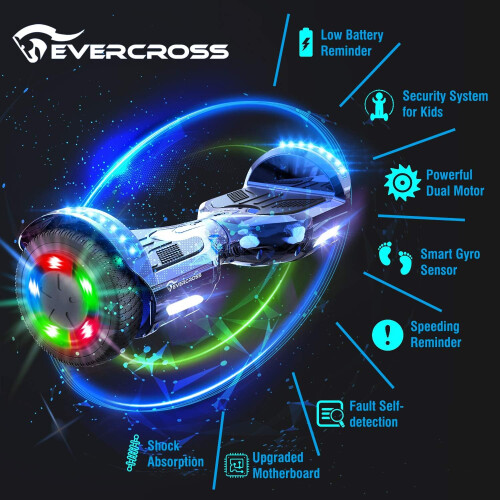 EVERCROSS EVERCROSS Hoverboards with Seat Attachment Hoverkart, Bluetooth, LED Light 1