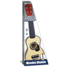 Ukulele clássico de madeira de 53 cm com palheta e guia.