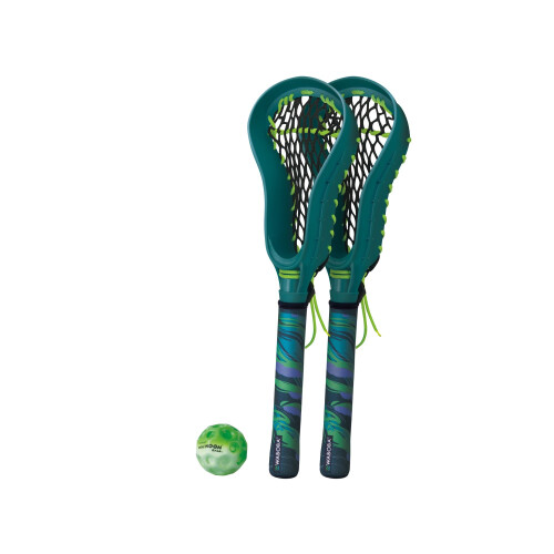 Mini conjunto de lacrosse para brincar na água com bola e raquete. 1