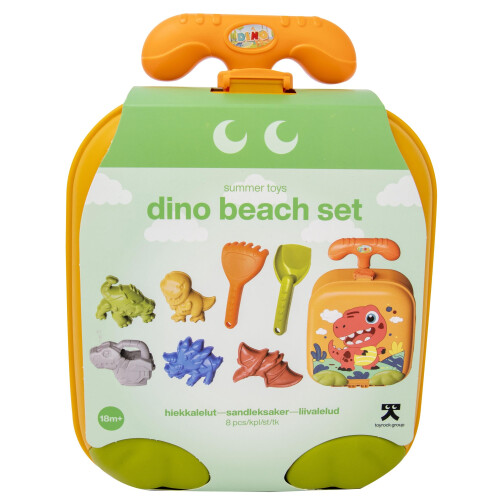 Dinosaurus-rantalelusetti vedettävällä kärryllä, 8 osaa