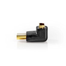 Adaptador HDMI | Conector HDMI | Salida HDMI | Chapado en oro | En ángulo de 270 | ABS | Negro | 1 PC. | Caja