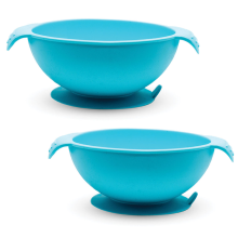 Callowesse Baby Silicone Suction Bowl Blue 2pk