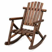 Outdoor Porch Rocking Chair Swinging Patio Burntwood Rocker Balcony Deck G-0268